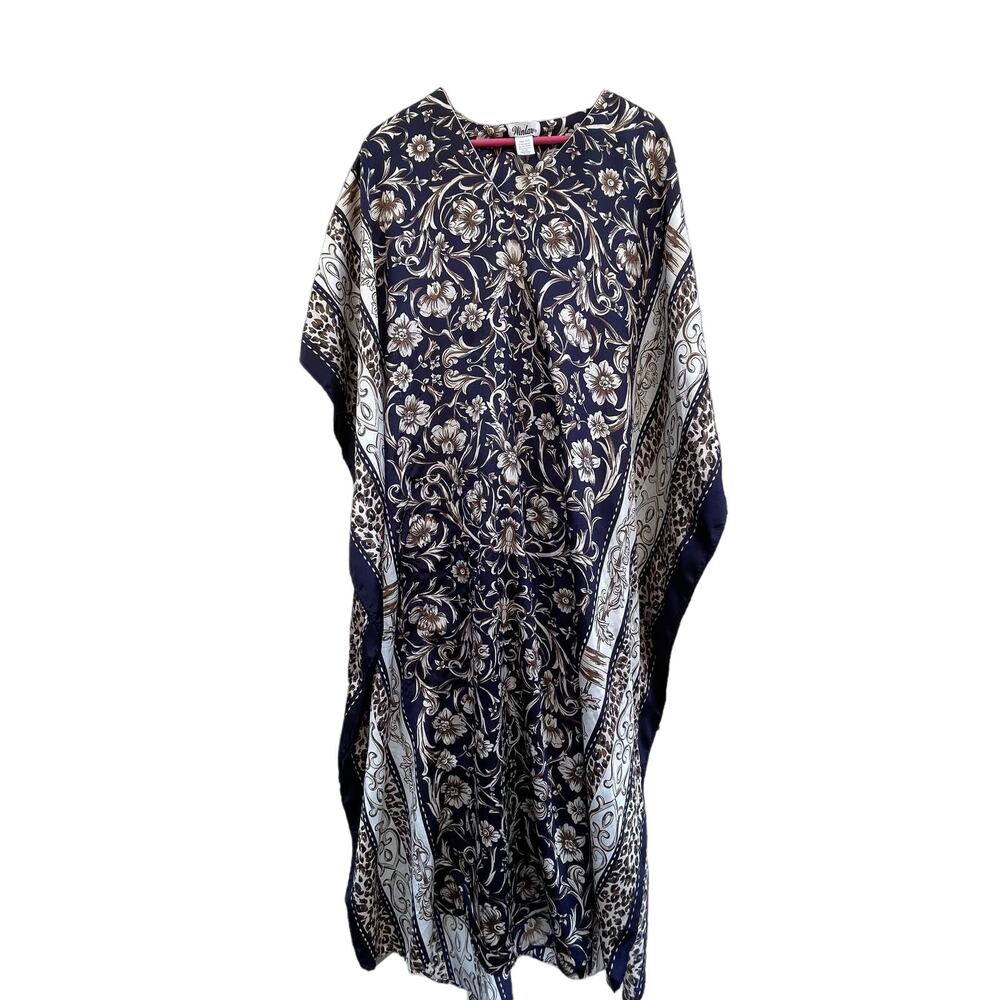 Winlar Women's Long Floral Flowy Kaftan Made In Pakistan One Size Vintage 1990s
